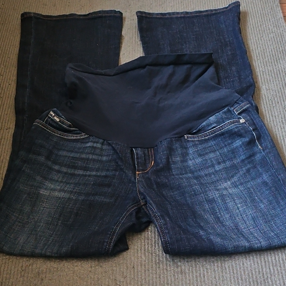 Joe's Jeans Dark Blue Flare Maternity Jeans